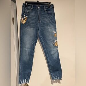 Embroidered Blue Jeans